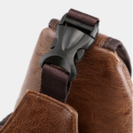 Sacoche ventrale imperméable en cuir PU avec chargeur USB pour homme