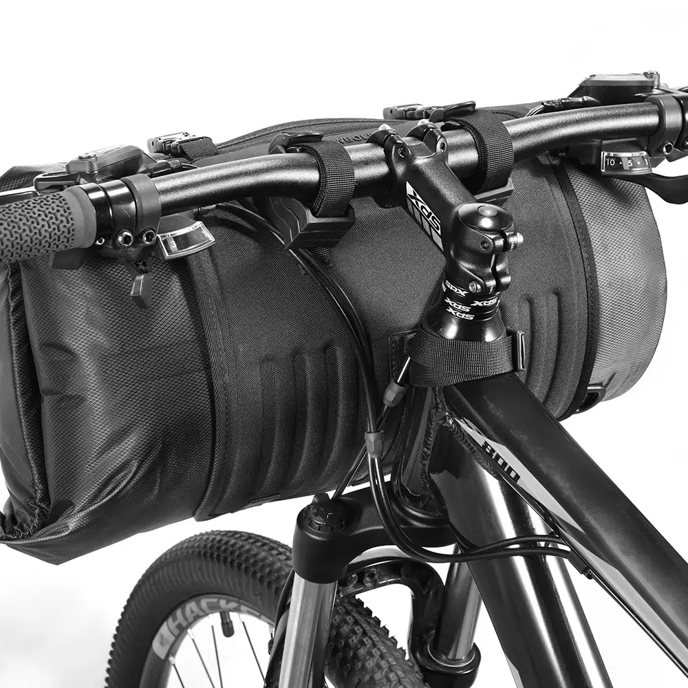 Support de sacoche de guidon bikepacking étanche noire