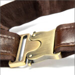 Sacoche banane multi-poches en cuir marron véritable pour homme