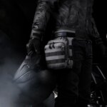 Sacoche de jambe de moto multi-poches grise