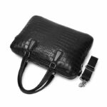 Sacoche Porte Document Femme Effet Peau de Crocodile