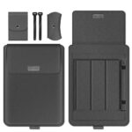 Sacoche Macbook Air Multifonctionnelle en Similicuir Noir