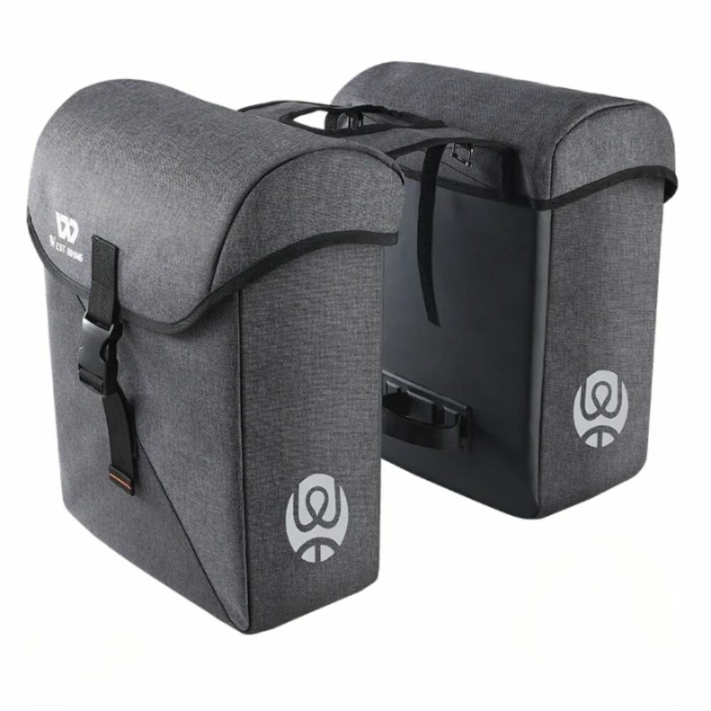 Sacoche Velo Femme Grise et Double sur fond blanc